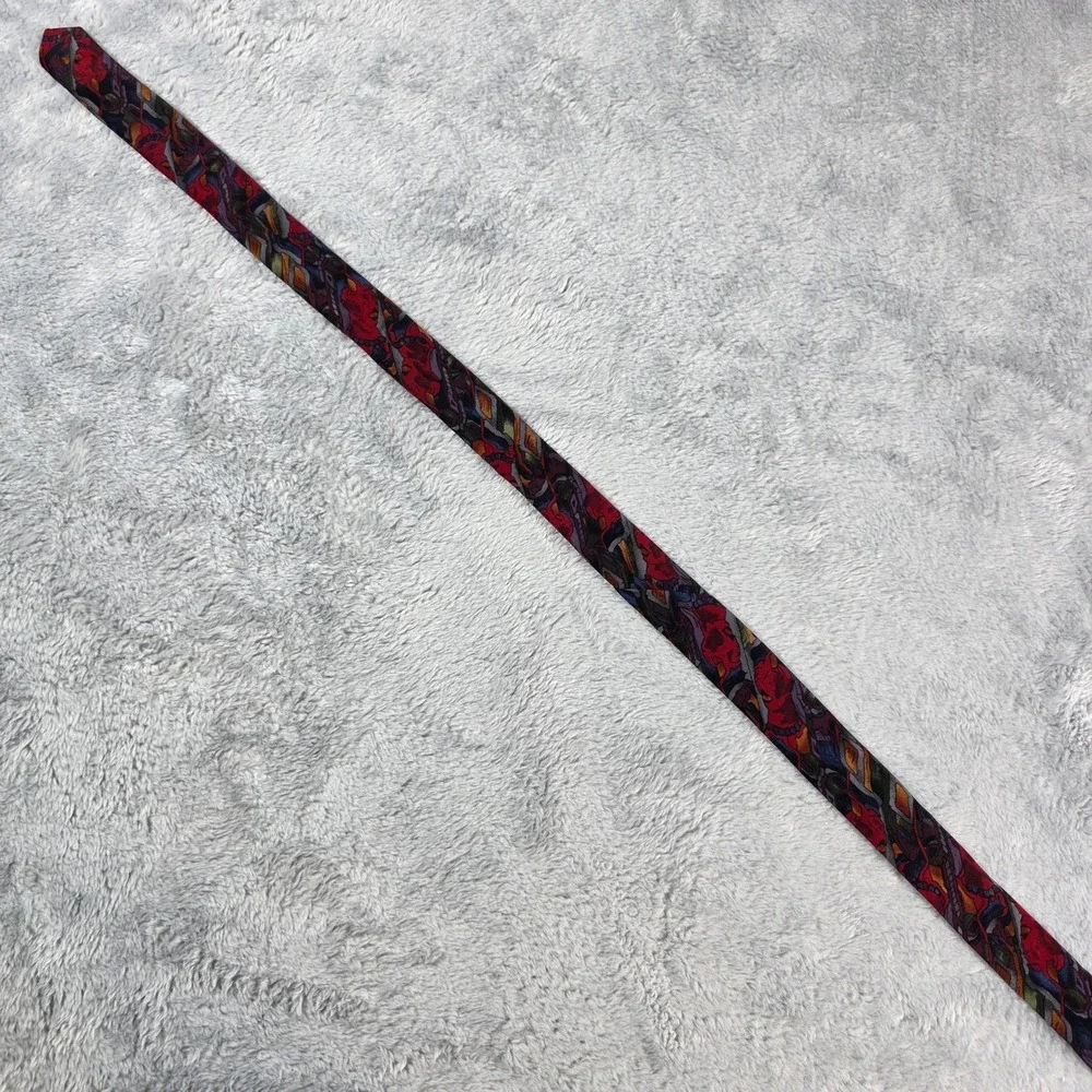 J. Garcia Mens Red Abstract Silk Tie Vintage Grateful‎ Dead Art Necktie 57